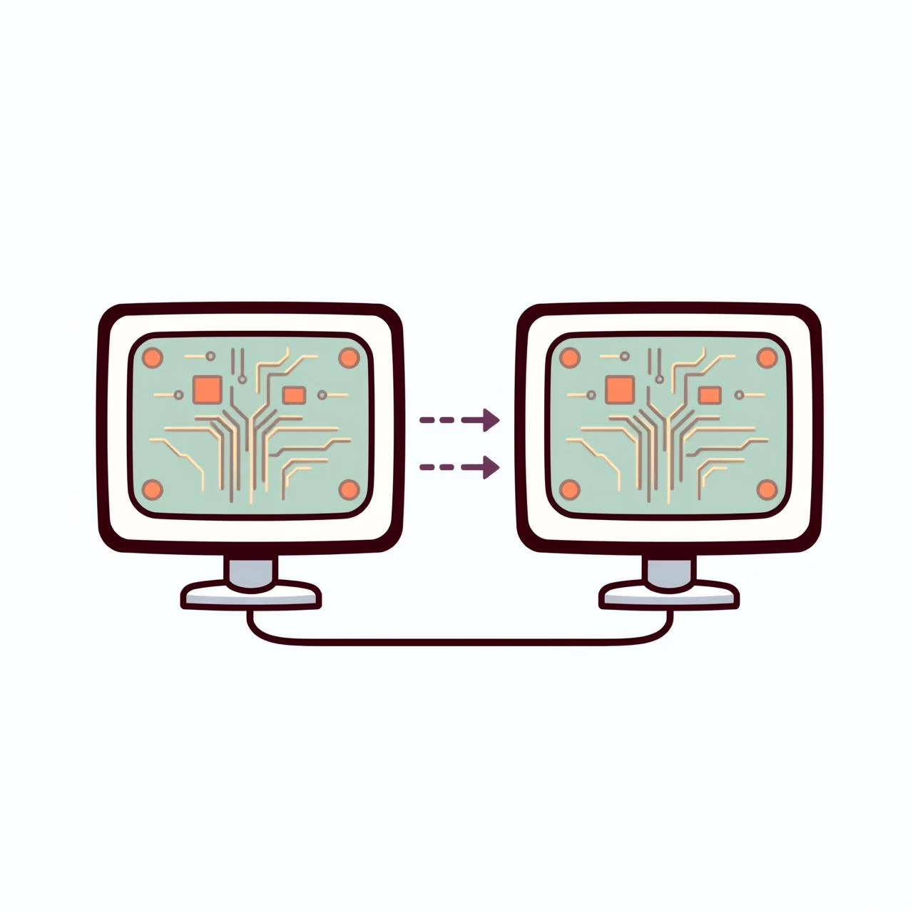 AIクローンの概念図 デジタル分身が人間と対話するイメージ