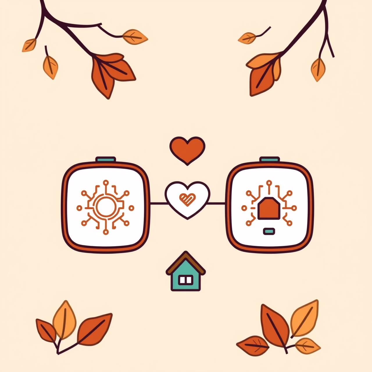 家族が公園でデジタル機器を見ながら会話する温かい様子