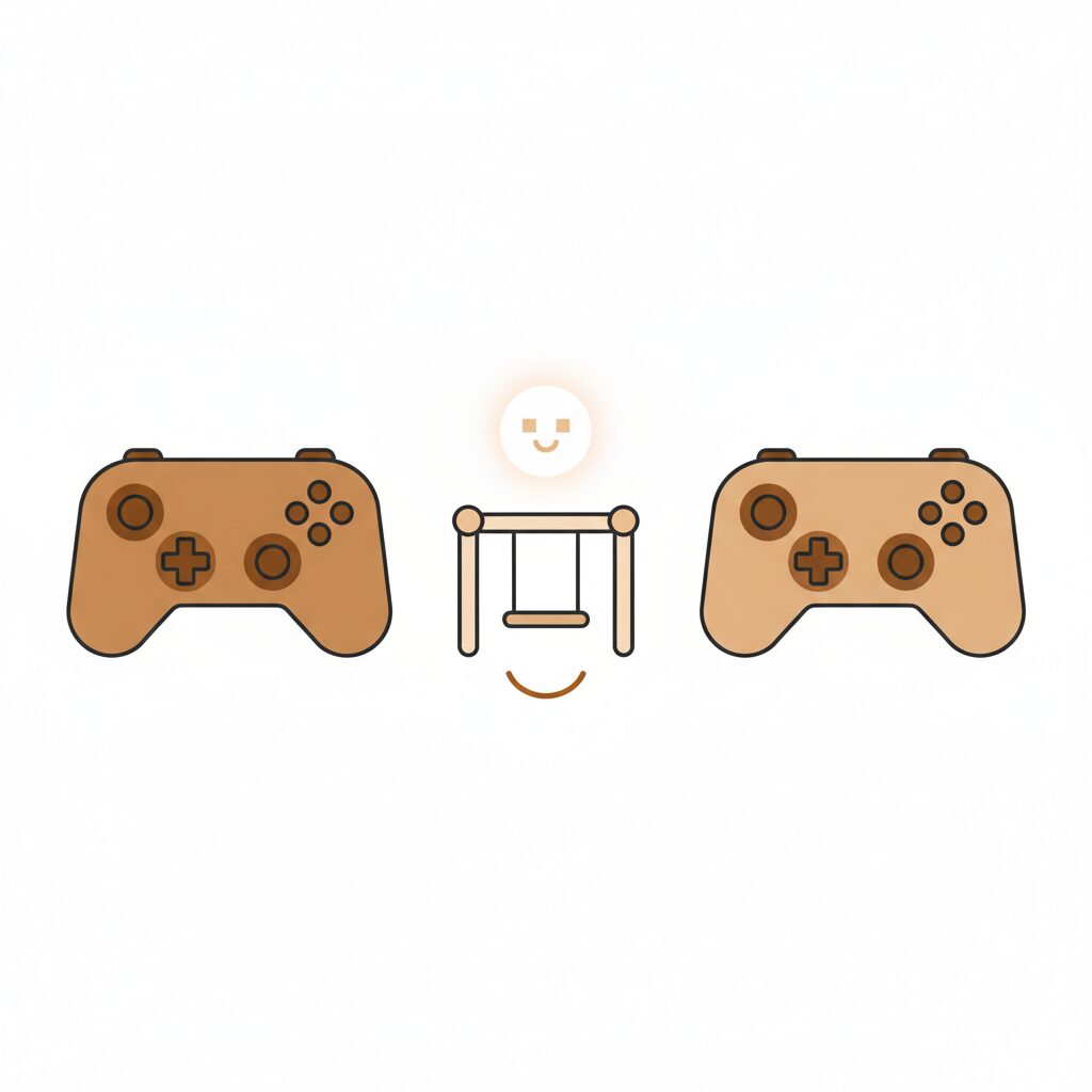 孩子在平板电脑上与虚拟角色互动