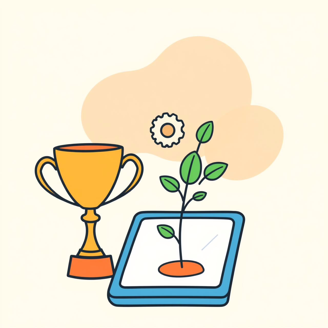 公園で遊ぶ親子と企業成長を重ねたイメージ