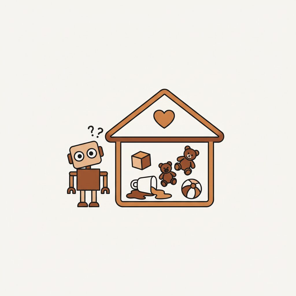 Familia compartiendo una comida casera con risas