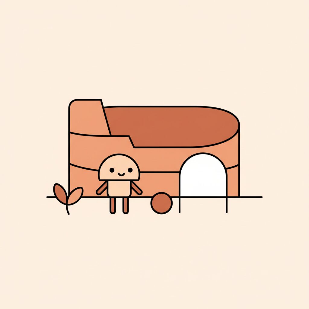 Robôs humanoides praticando esportes em cenário olímpico antigo