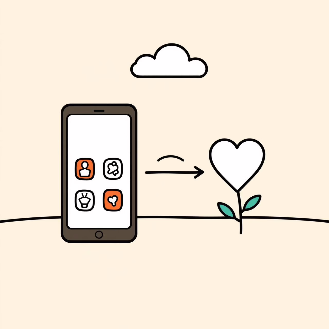 Padre e hijo compartiendo momento con dispositivo digital en parque, simbolizando equilibrio entre tecnología y conexión humana