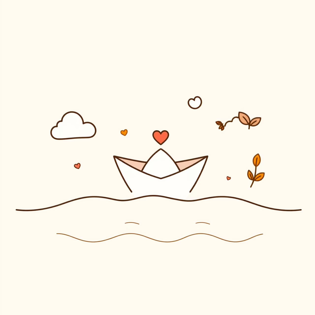 AI 기술의 파도 속에서 가족이 함께 항해하는 상상 그림