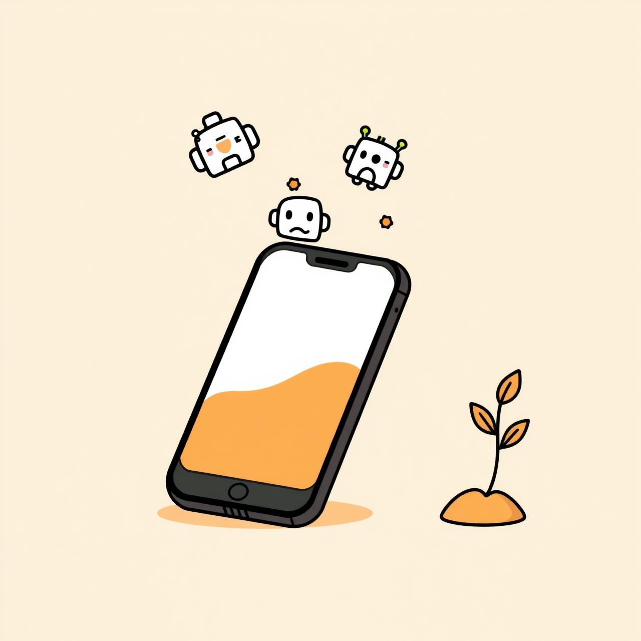 창가에서 스마트폰을 만지작거리는 아이의 모습