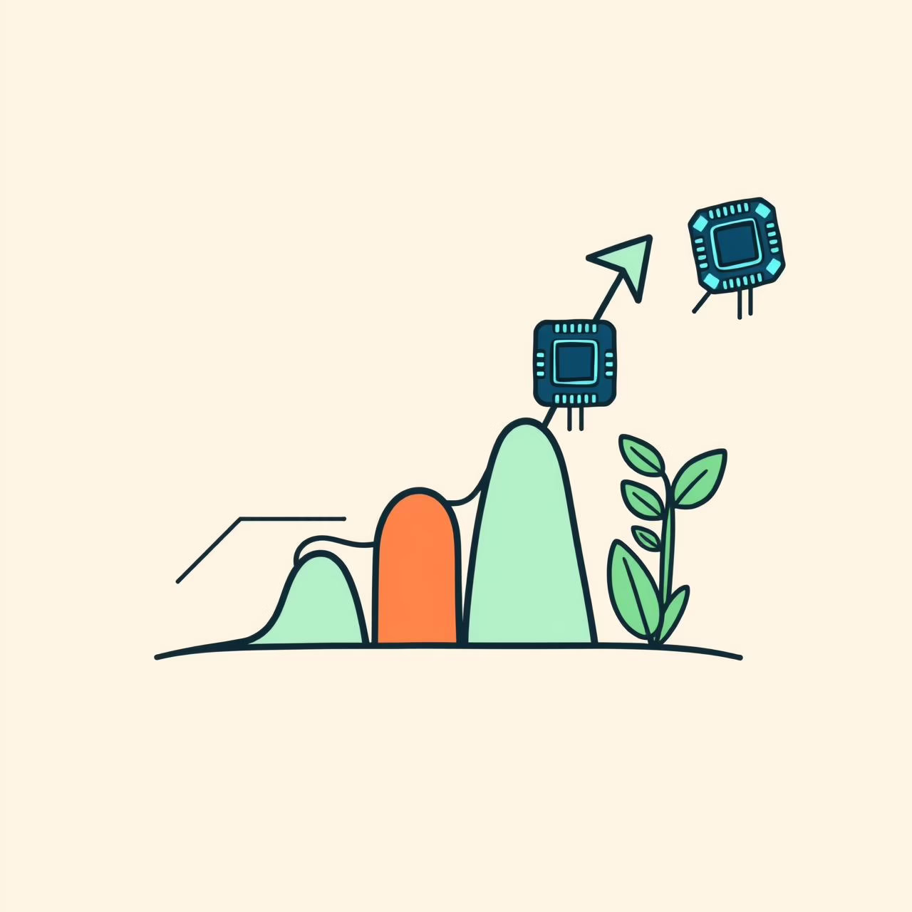 성장 그래프와 AI 하드웨어 시장 전망