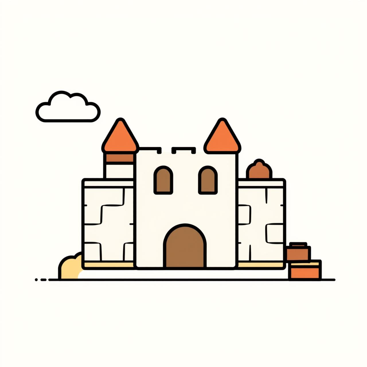 Enfant construisant un château de cubes avec concentration