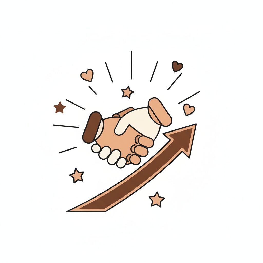 Parent et enfant discutant devant un écran, gestes ouverts et collaboratifs