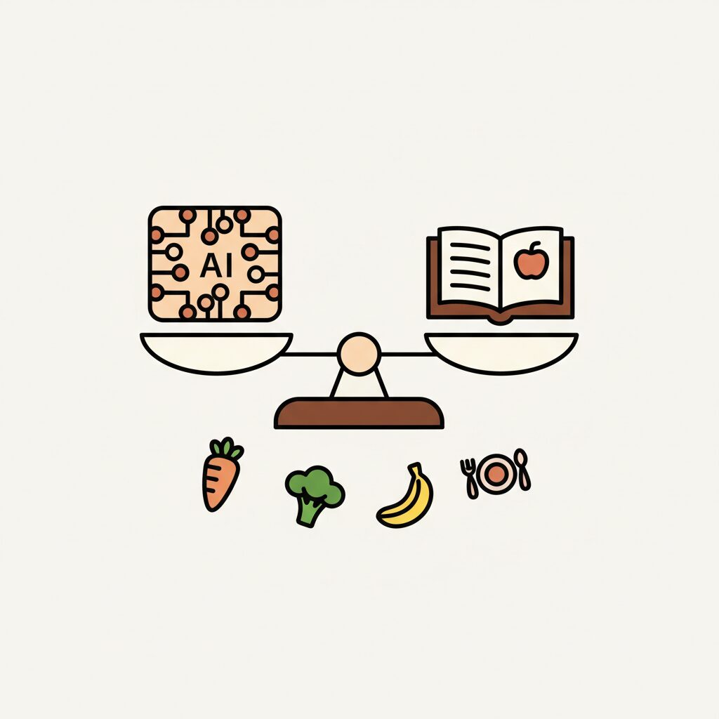 子どもとAI冷蔵庫が会話する家庭の温かい光景