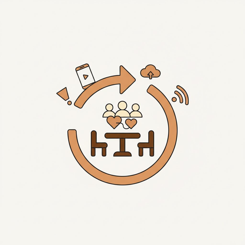 Gia đình quây quần trong bữa ăn có AI hỗ trợ