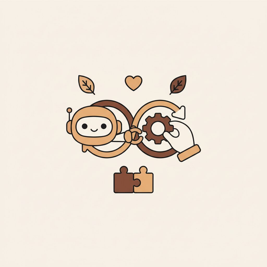 호텔 직원의 안내를 받으며 로봇과 함께 있는 가족