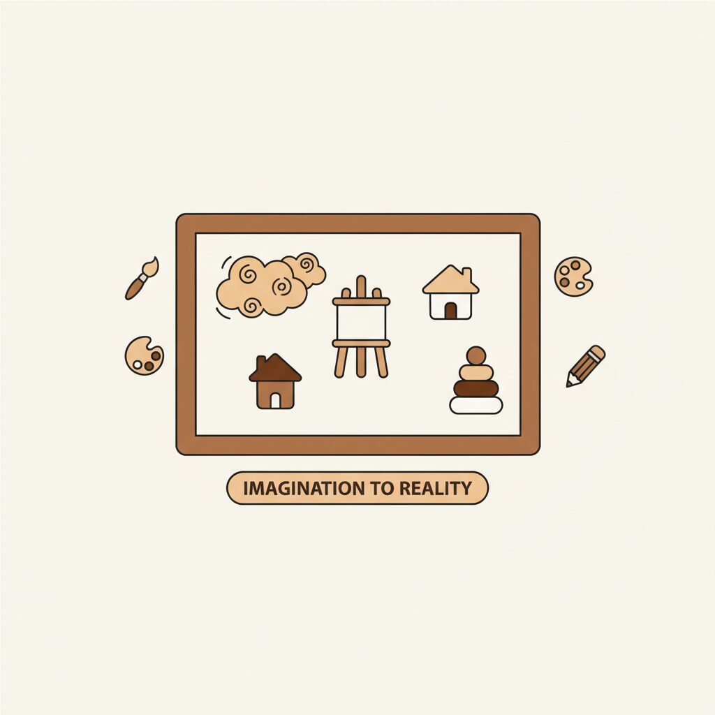 딸아이가 노트북으로 AI 생성 이미지를 보며 놀라는 모습