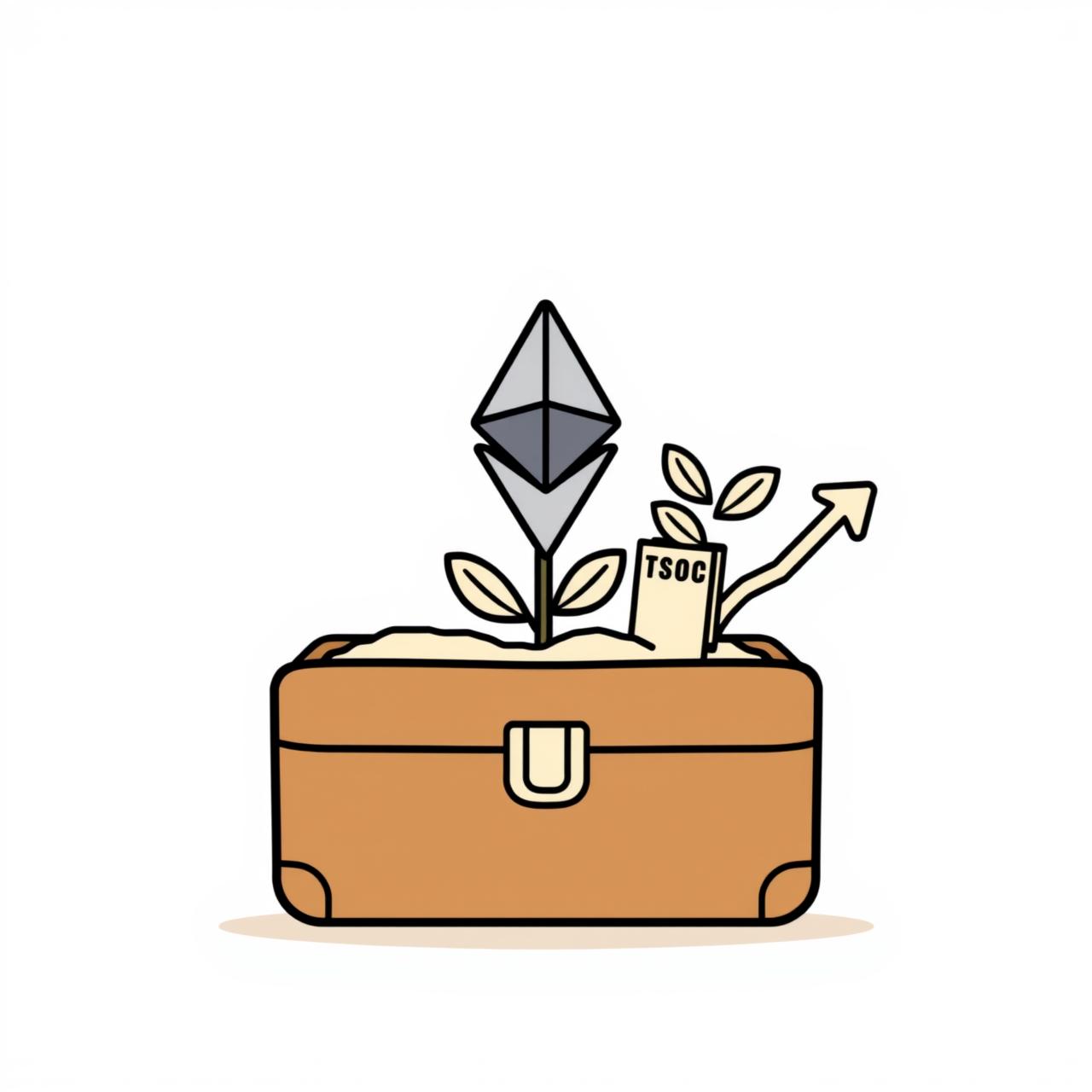 이더리움 투자 그래프와 아이들이 동전을 세는 모습