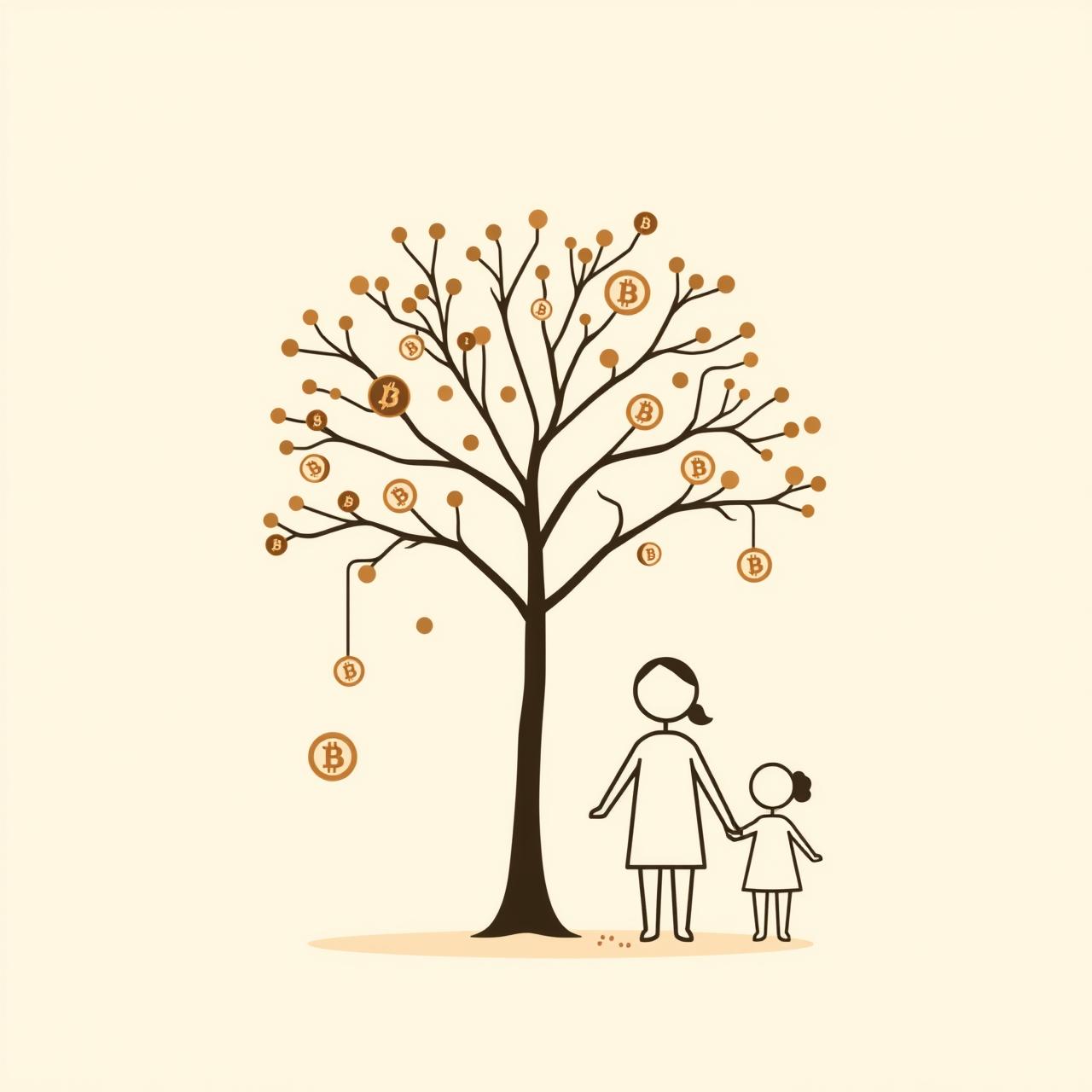 아빠와 딸이 디지털 화폐 개념을 배우며 웃고 있는 모습