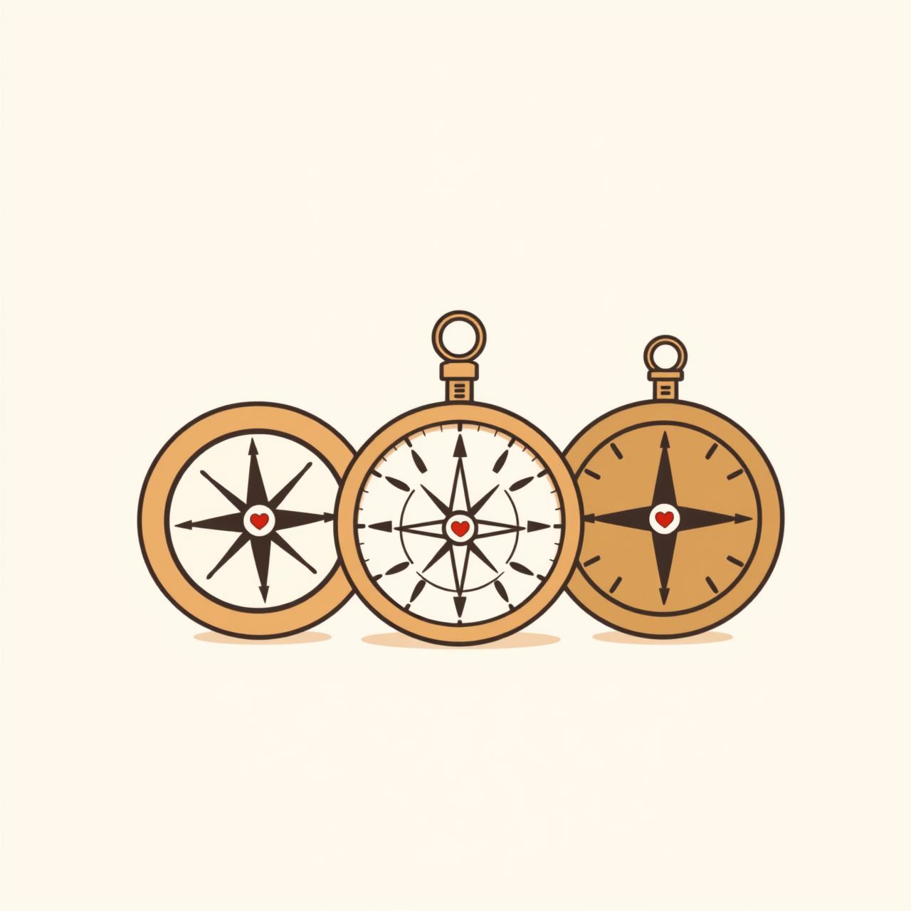 Parents et enfant naviguant avec une boussole numérique