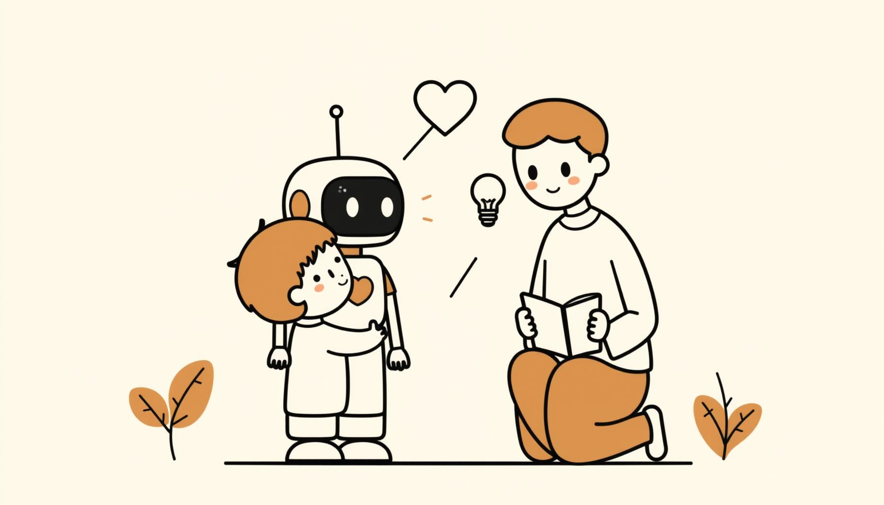 Trẻ em tương tác với robot