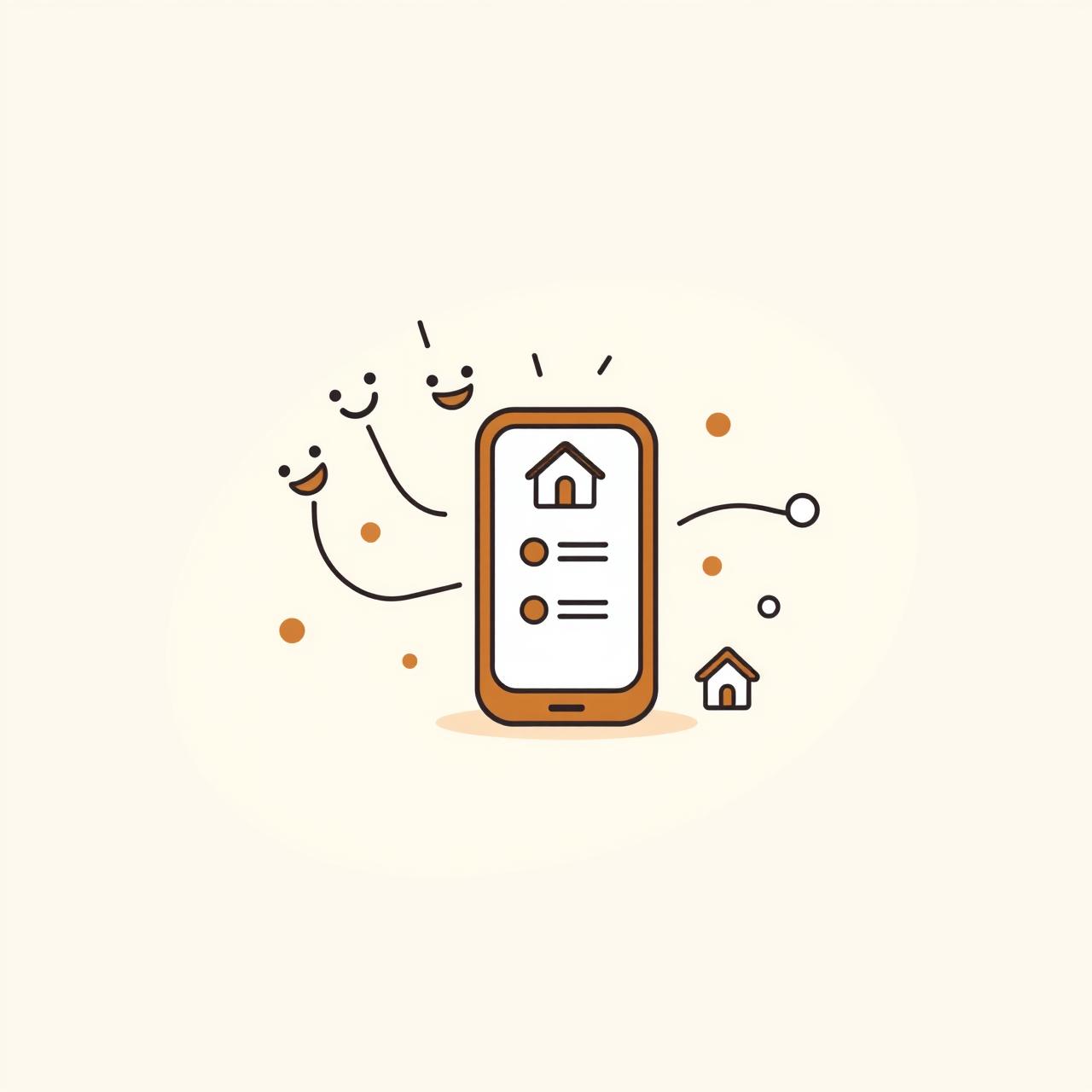 Family laughter while scanning home walls with smartphone