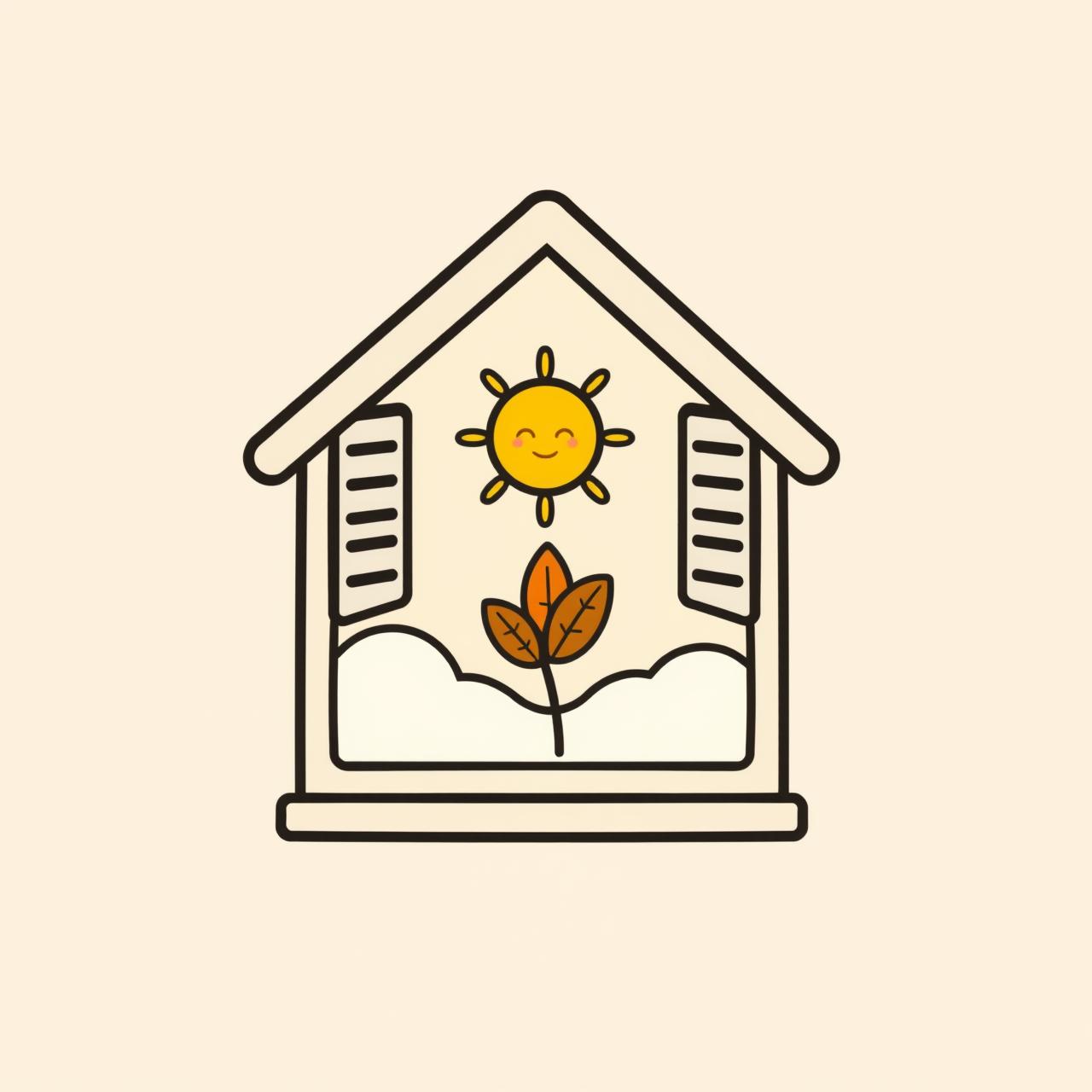 가을 햇살이 비치는 집 창가와 벽면의 작은 물기 얼룩