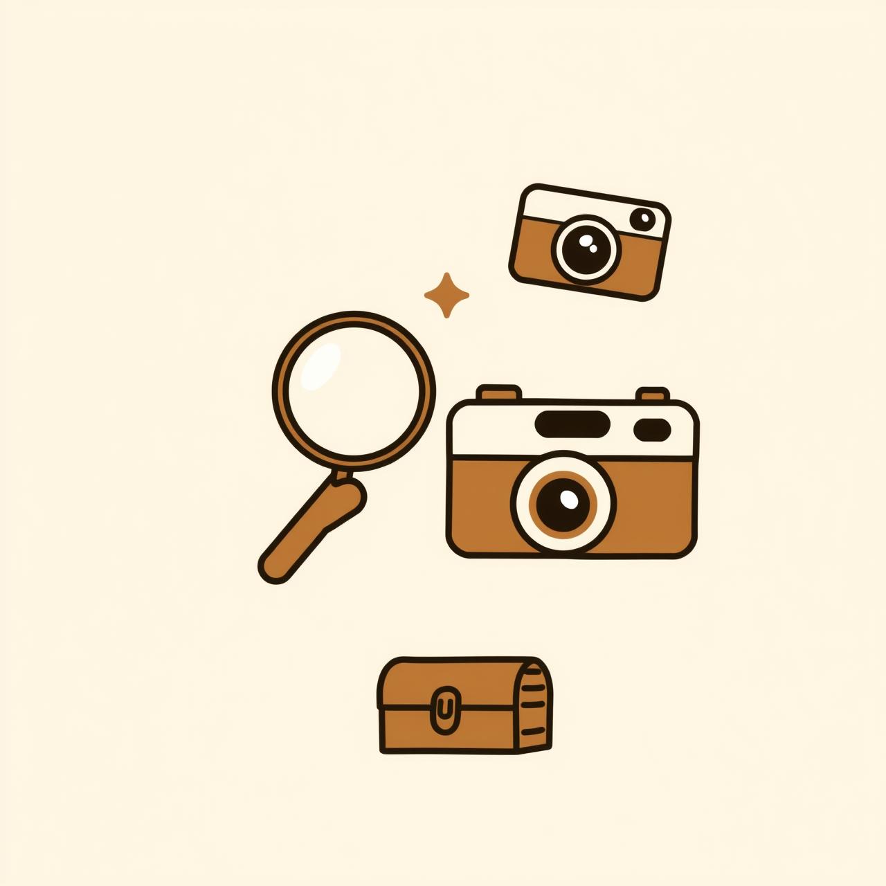 Familia tomando fotos divertidas de su casa, como un juego de exploración