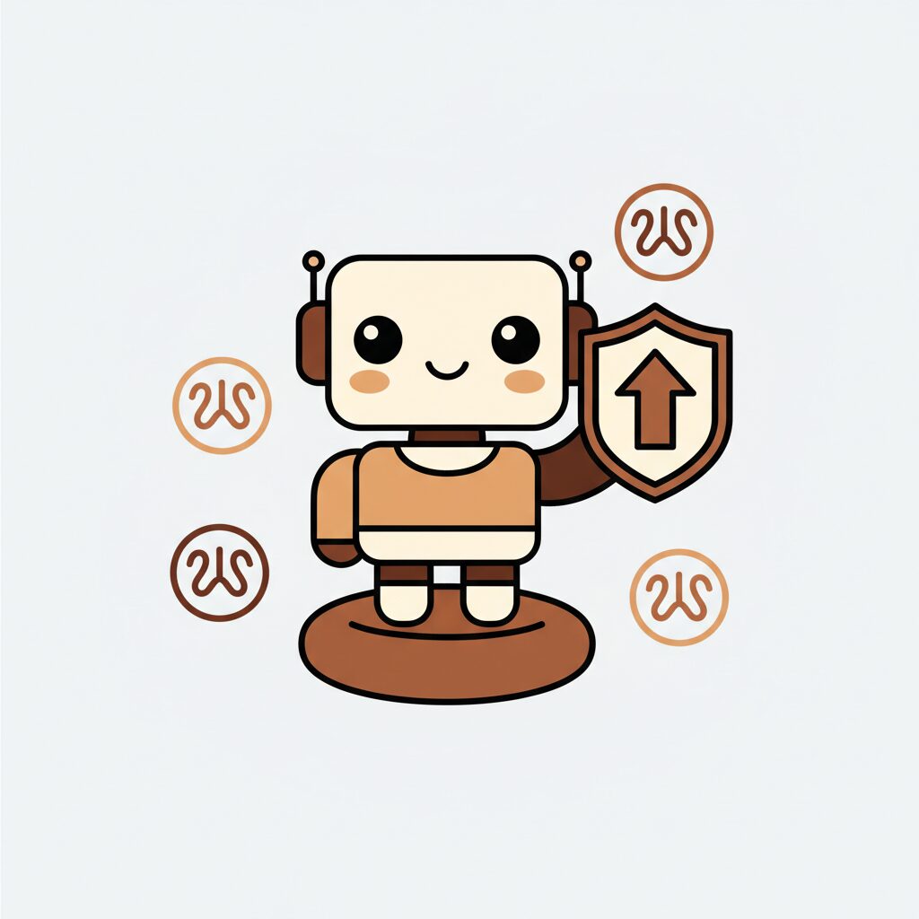 한 아이가 태블릿을 보며 즐겁게 요가 자세를 따라 하는 모습, AI 코치의 긍정적 활용 예시