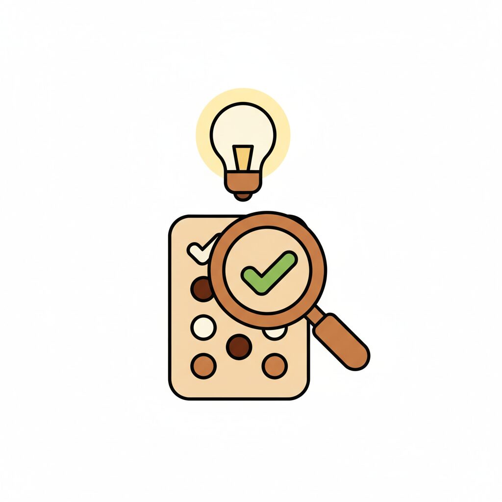 아이가 돋보기를 들고 정보의 진위를 가려내는 탐정처럼 보이는 모습