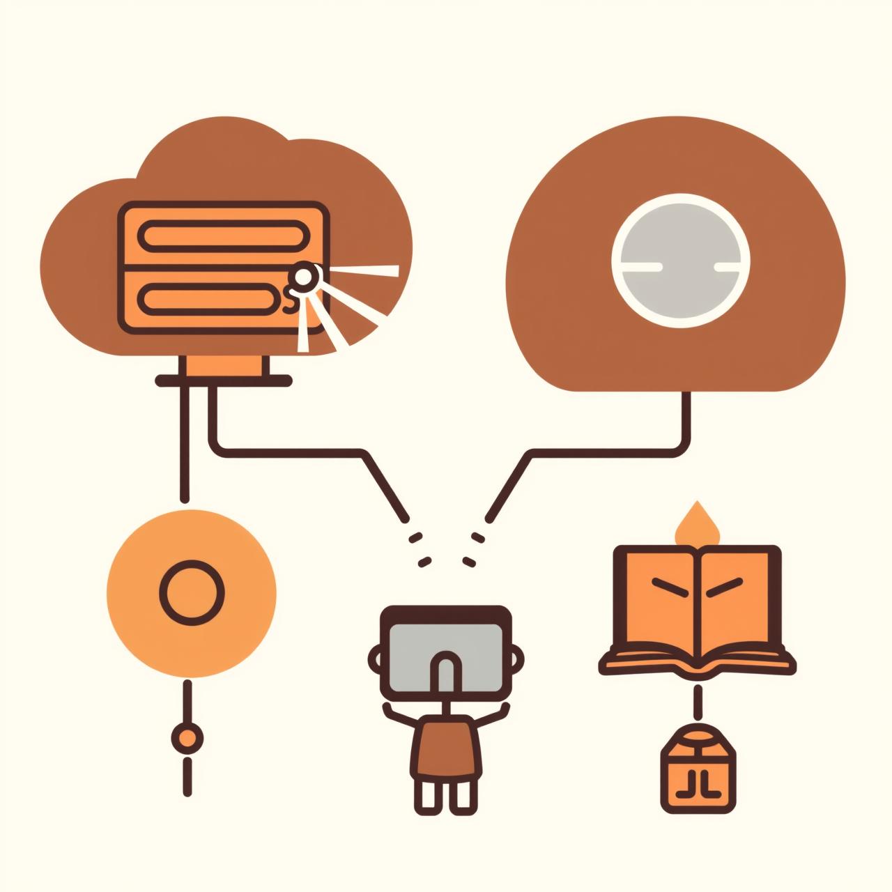 子どもたちが未来の技術で遊び学ぶ明るい情景、AI教育の可能性