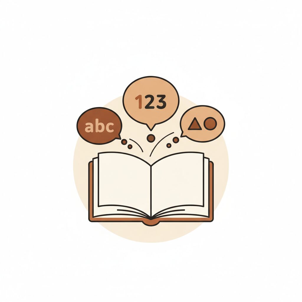 Seorang anak kecil dengan rasa ingin tahu menunjuk ke layar laptop yang menampilkan jawaban AI.