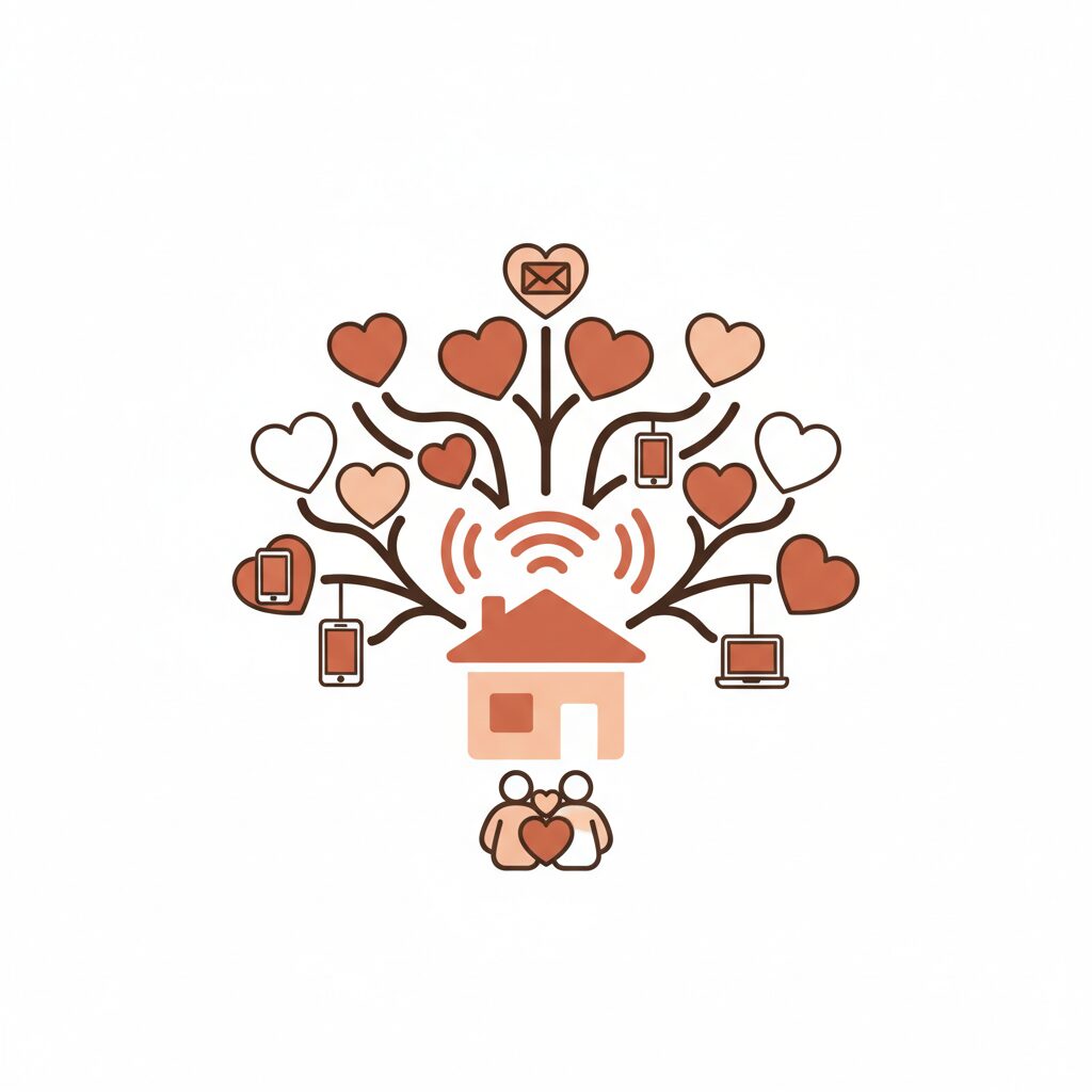 Gia đình cùng nhau ăn tối mà không có thiết bị điện tử