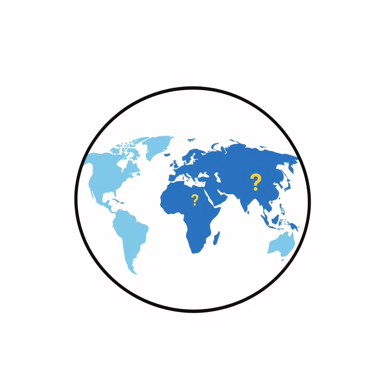 Mapa digital mostrando solo unos pocos idiomas dominantes, con otros idiomas representados como caminos oscuros o faltantes