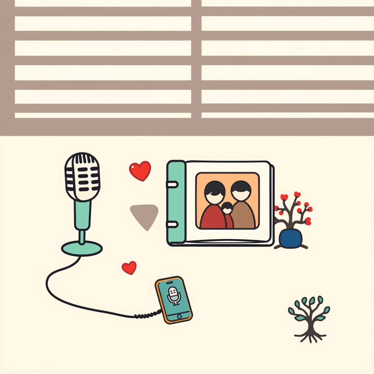 Familia grabando historias con abuelos en un teléfono, creando un archivo digital de recuerdos culturales