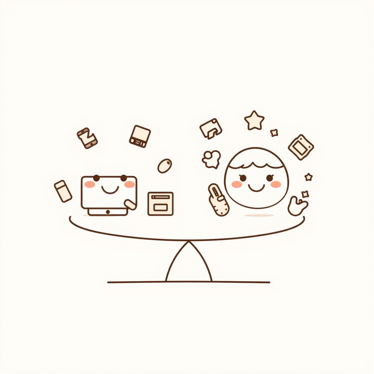 家族で画面時間を超えた笑顔の時間を楽しむ様子