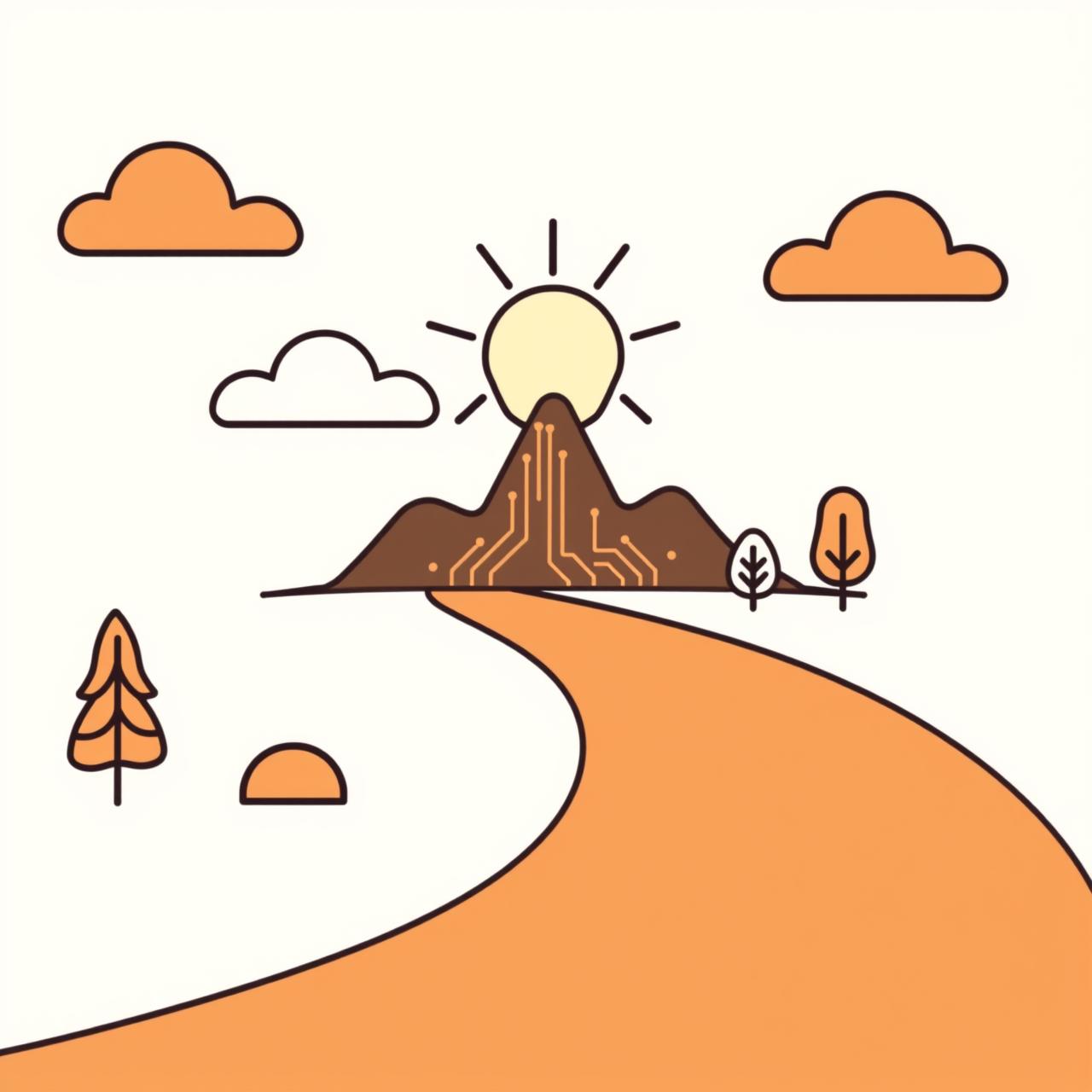 Parent and child holding hands walking under sky