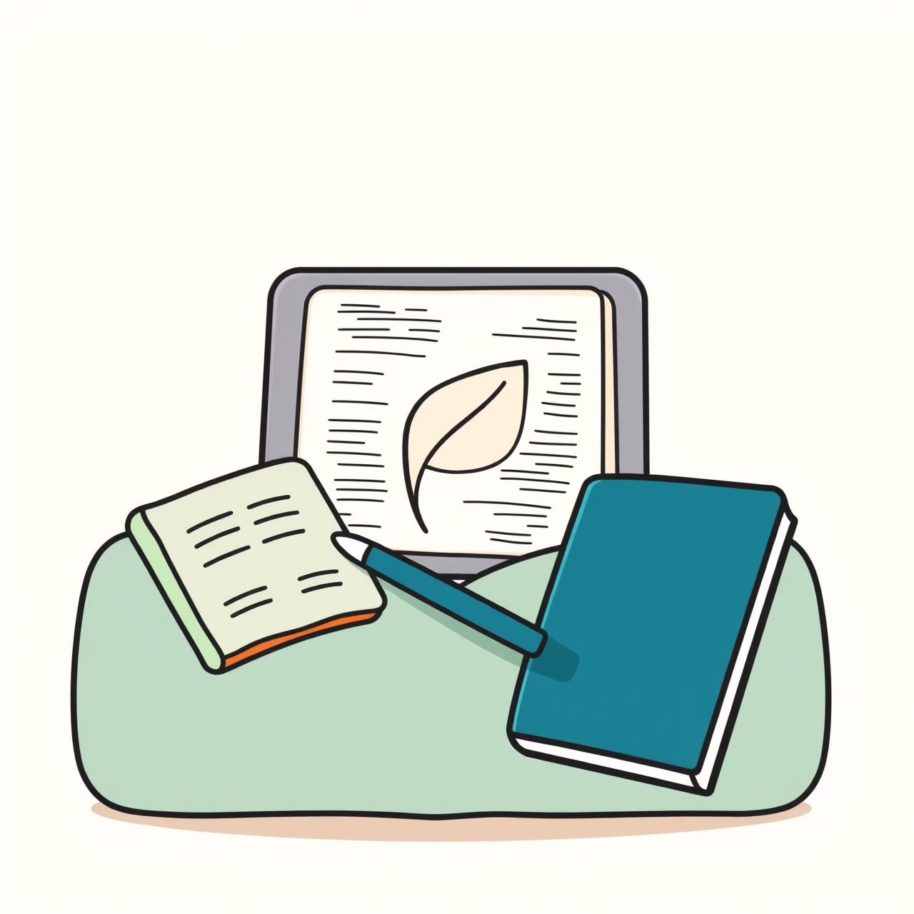 Child reading comfortably on tablet