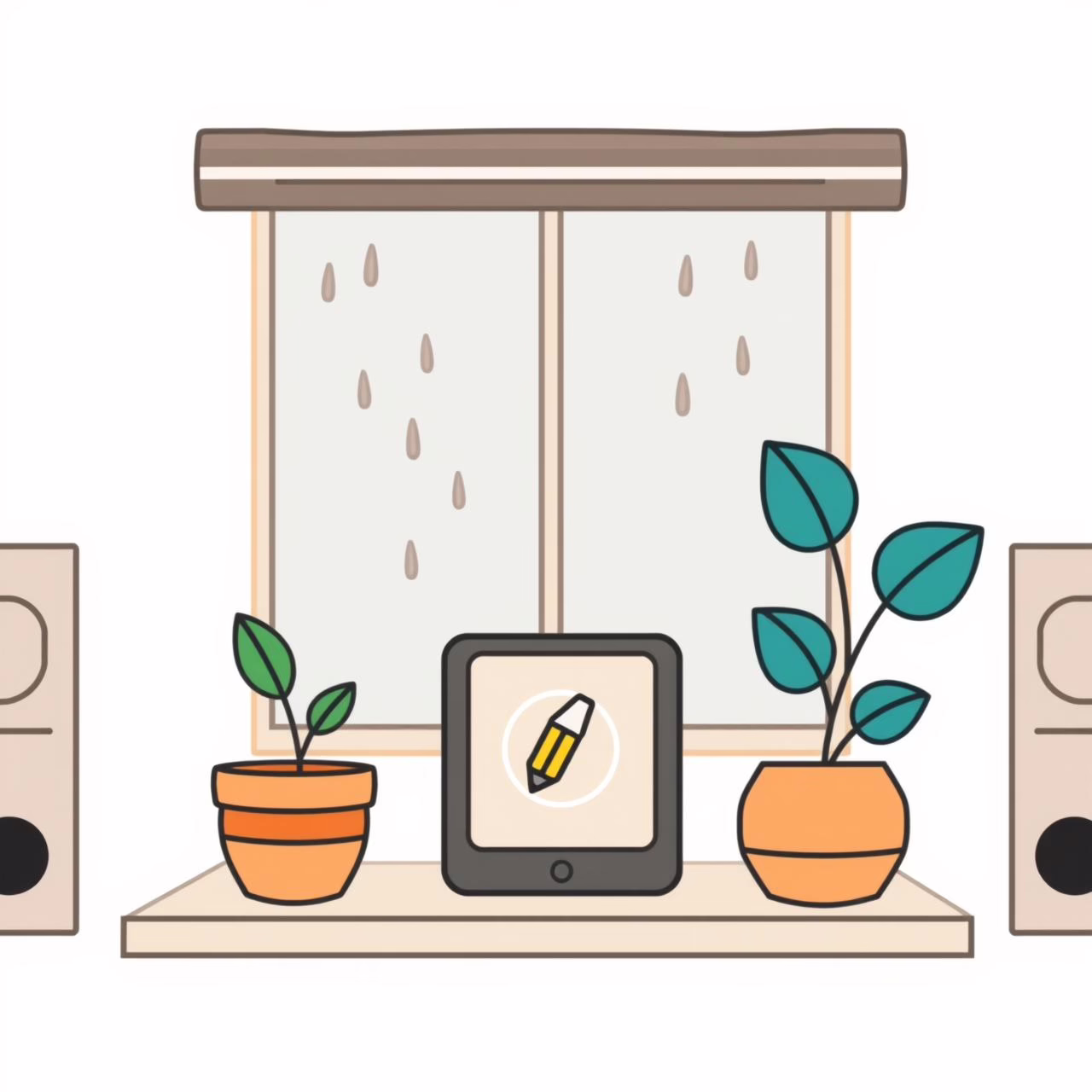 Niña sonriente usando tablet con protección visual en un ambiente familiar