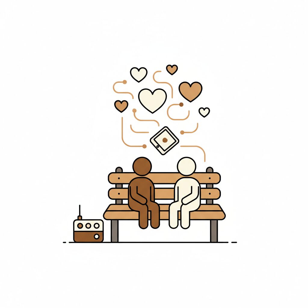 아이와 눈을 마주며 웃고 있는 부모의 모습