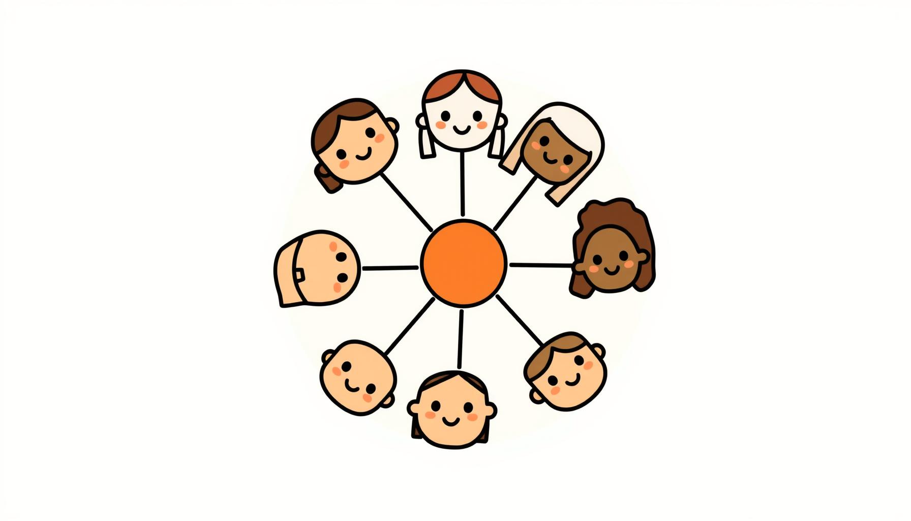 Anak-anak beragam etnis berkolaborasi, melambangkan komunitas digital yang inklusif dan otentik.