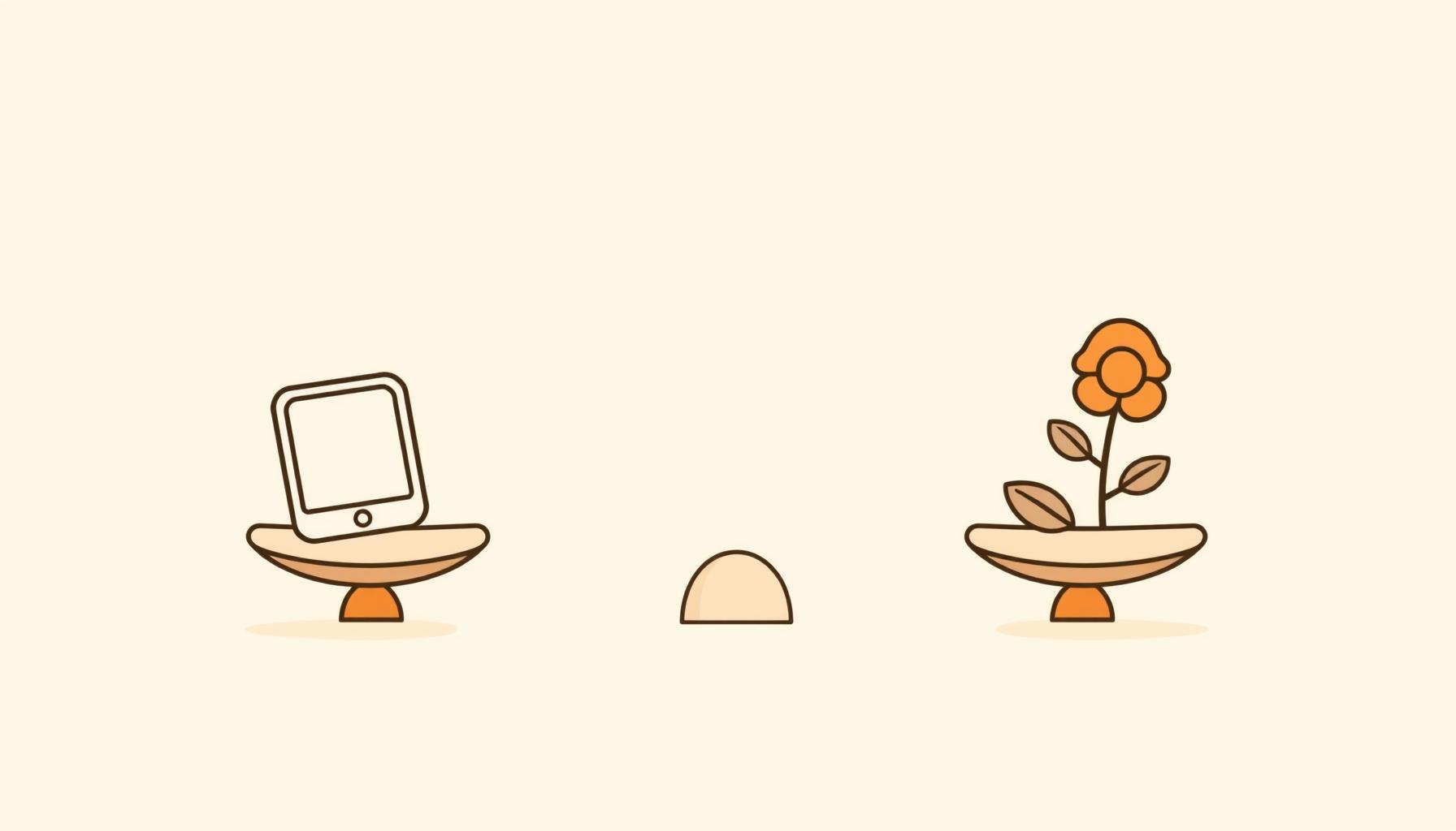 Keluarga berjalan di taman, menyeimbangkan waktu layar dengan aktivitas luar ruangan yang sehat.