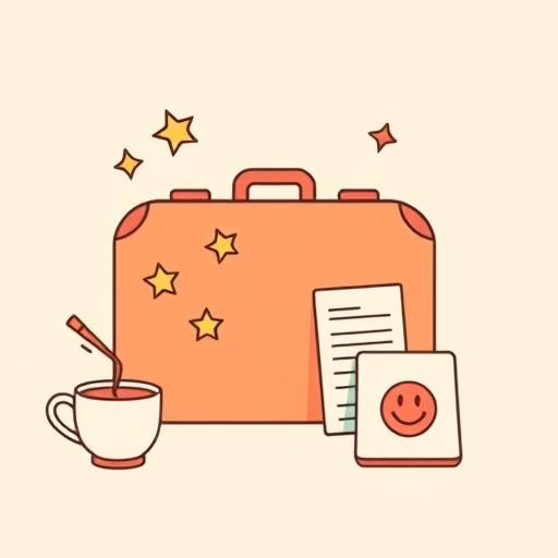 Famille discutant autour d’une table avec un carnet de voyage