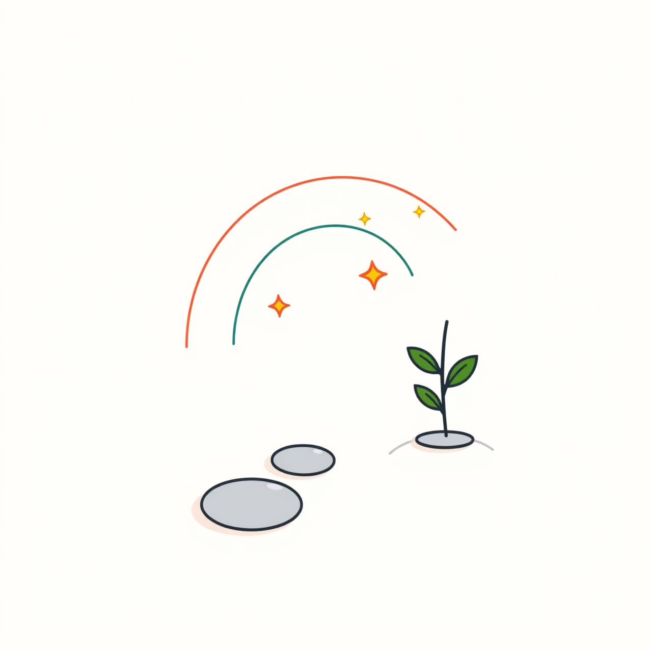 親子で未来を話し合う温かいイラスト