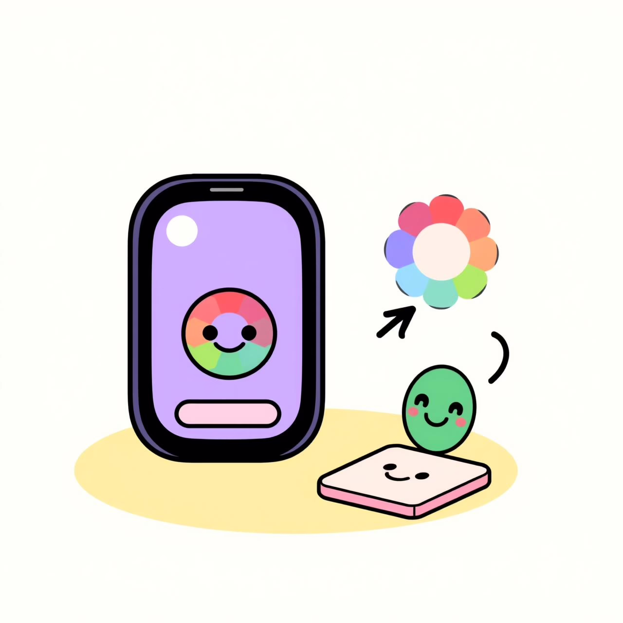 Antarmuka Material 3 Expressive yang berwarna-warni di ponsel, menunjukkan personalisasi.