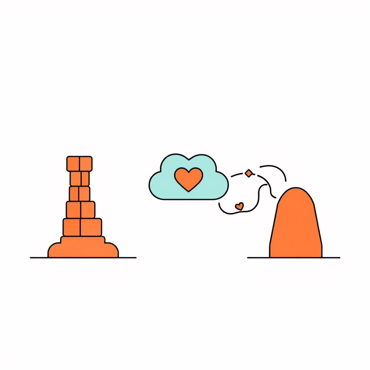 Niña construyendo torre de bloques con concentración, simbolizando creatividad infantil