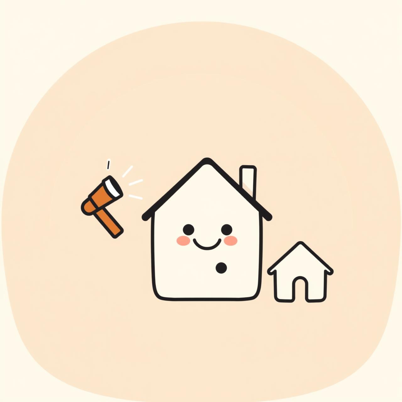 Padre e hija revisando juntos las paredes de su casa