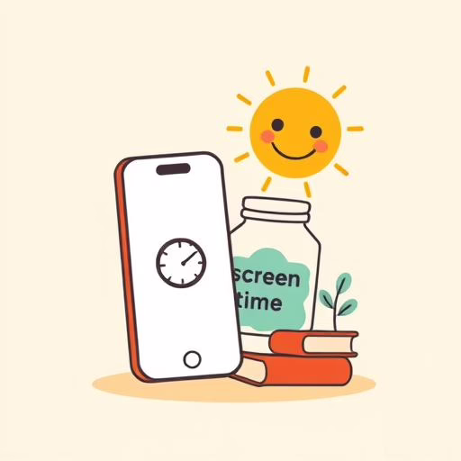 Ibu dan anak berdiskusi tentang penggunaan tablet di taman