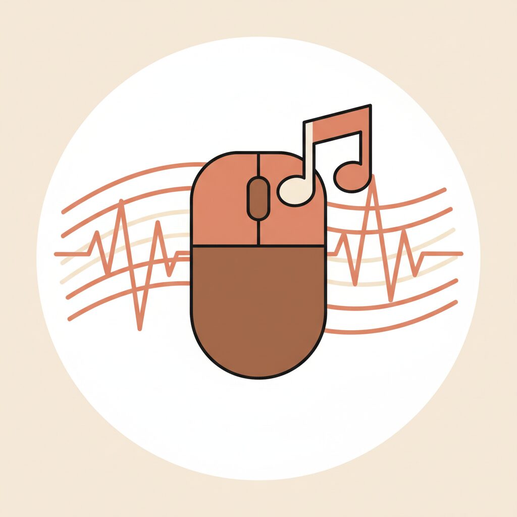 親子でタブレットを使いAI音楽を作る様子