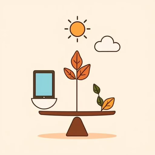 家族で散歩しながらAIを使った学習、自然と技術の調和