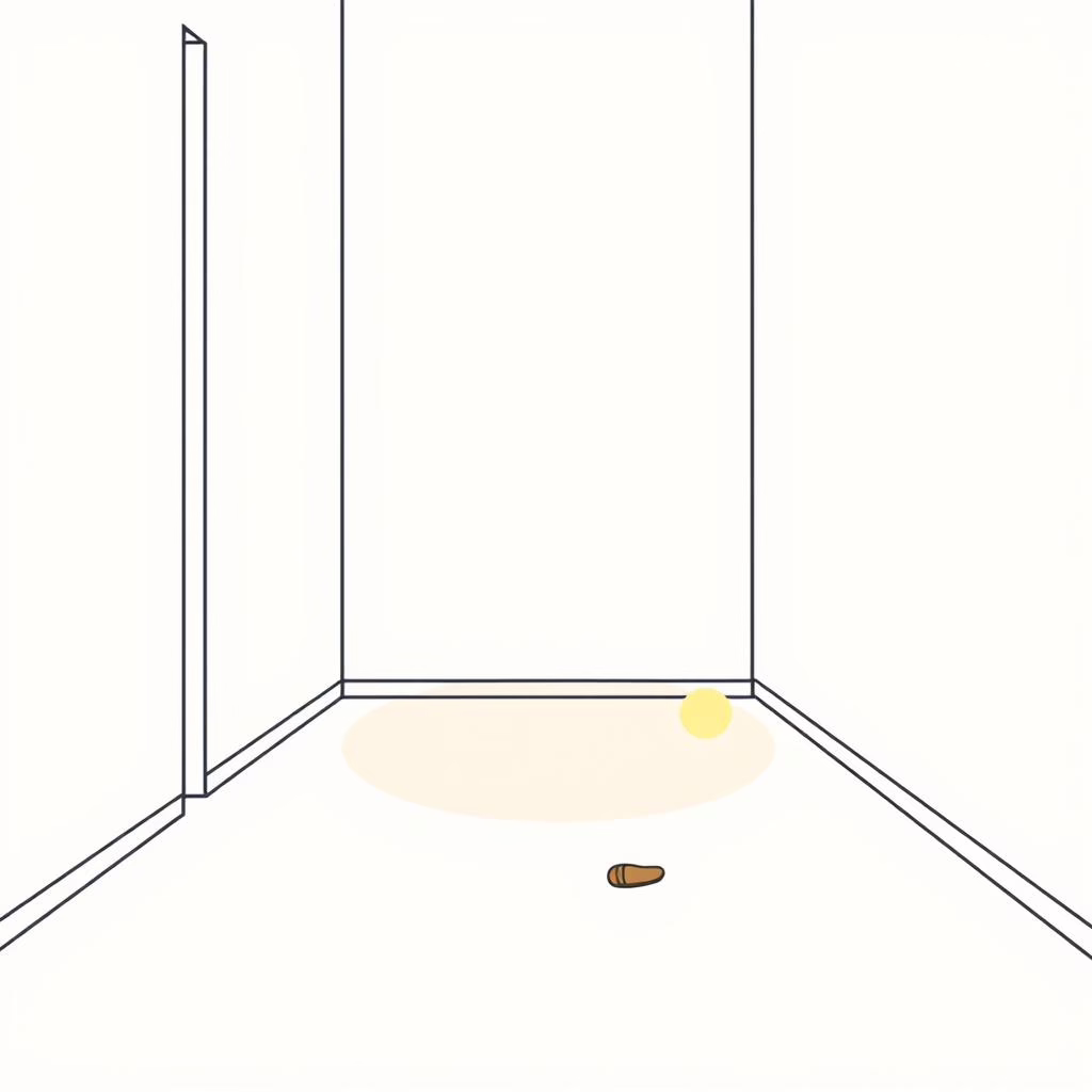 Soft glowing smart light in hallway at night