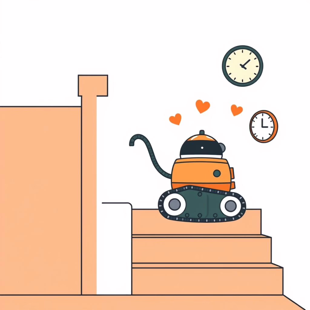 Robot vacuum carrier navigating stairs