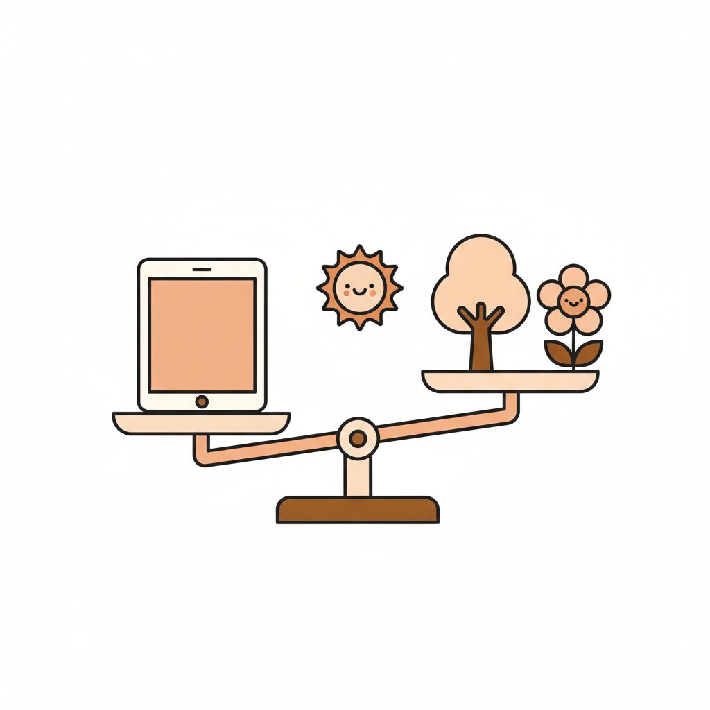 توفير وقت متوازن بين الشاشات والأنشطة اليدوية