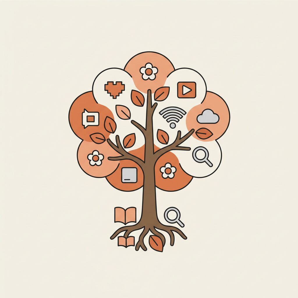 公園で親子が折り紙を楽しむ情景