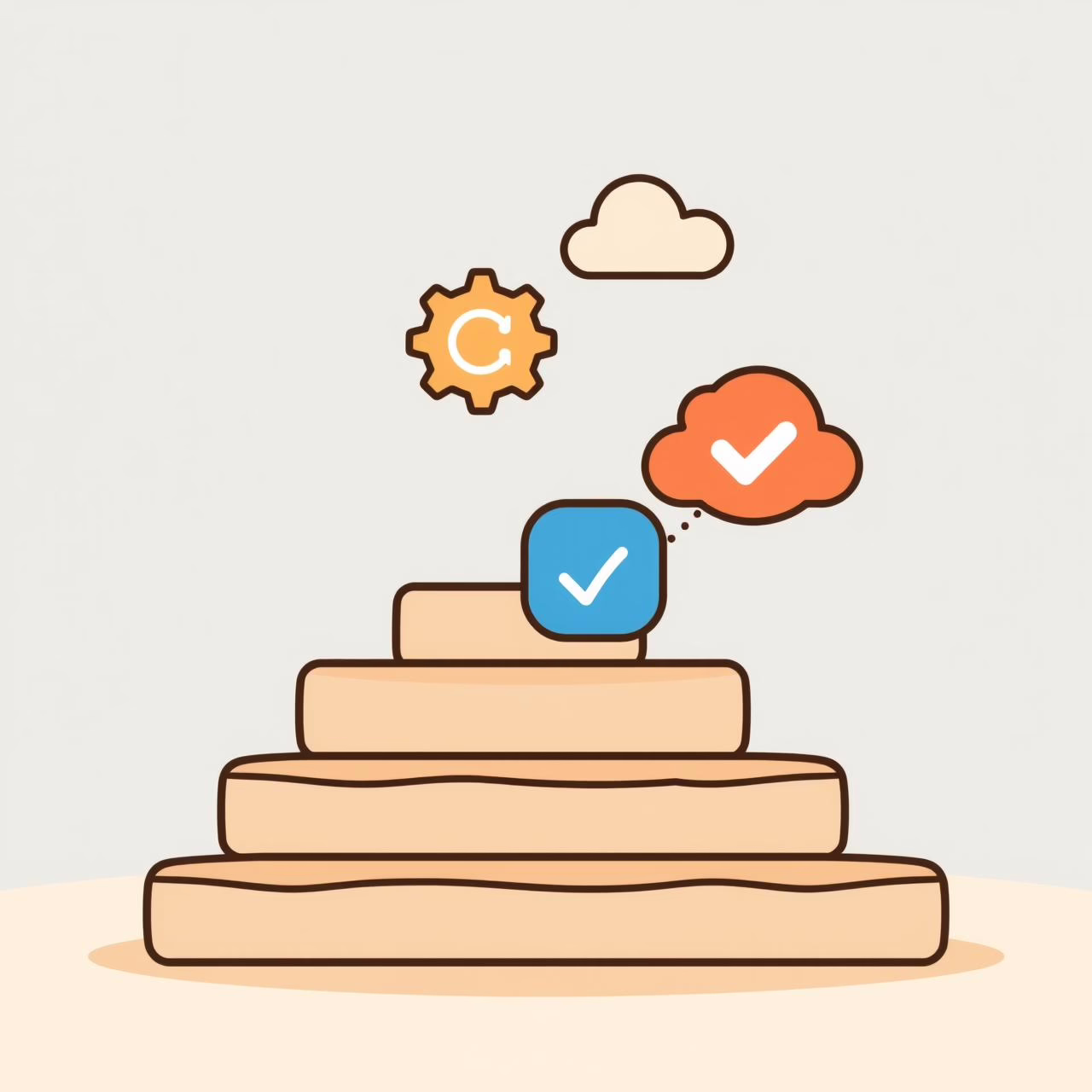 단계별 성장을 나타내는 그래픽과 가족이 함께 계획을 세우는 모습